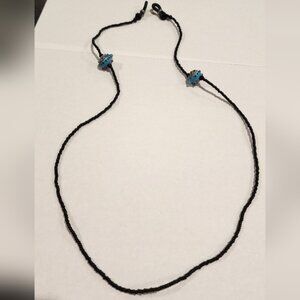 Elegant Black Beaded Eyeglasses Necklace